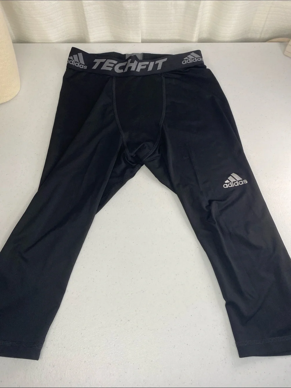 Adidas Black Techfit Compression 3/4 Training Tights